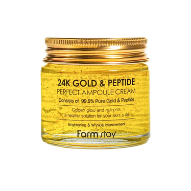 Ампульний крем із золотом та пептидами FarmStay (24K Gold & Peptide Perfect Ampoule Cream),80 мл 8809469776189 фото