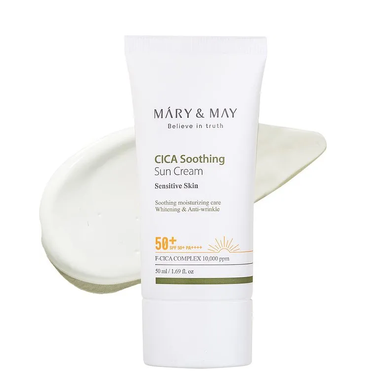 Заспокійливий сонцезахисний крем Mary & May (Cica Soothing Sun Cream SPF50+ PA++++), 50 мл 8809670681609 фото