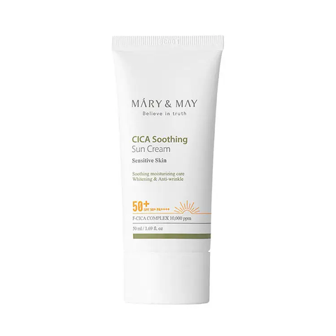 Заспокійливий сонцезахисний крем Mary & May (Cica Soothing Sun Cream SPF50+ PA++++), 50 мл 8809670681609 фото