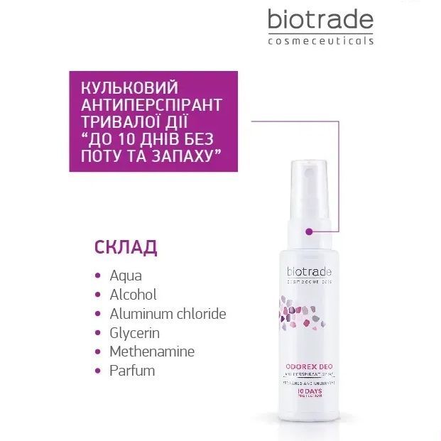 Biotrade Odorex Deo Antiperspirant Spray (Антиперспірант-спрей тривалої дії "10 днів захисту"), 5 мл 4770083054158 фото