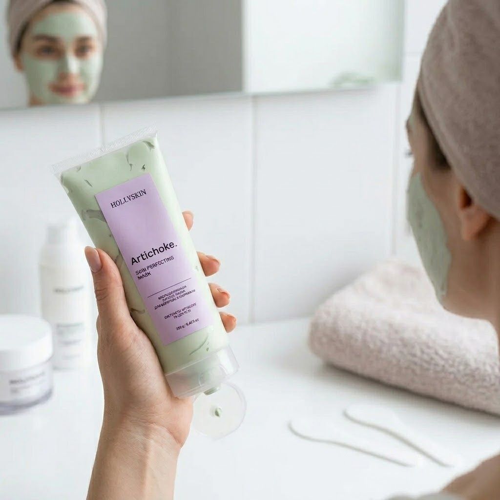 Hollyskin Artichoke Skin Perfecting Mask (Охолоджувальна ліфтинг-маска для боротьби з набряками), 250 мл 4823109701359 фото