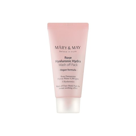 Зволожуюча глиняна маска з трояндою Mary & May (Rose Hyaluronic Hydra Wash off Pack), 30 мл 8809670681869 фото