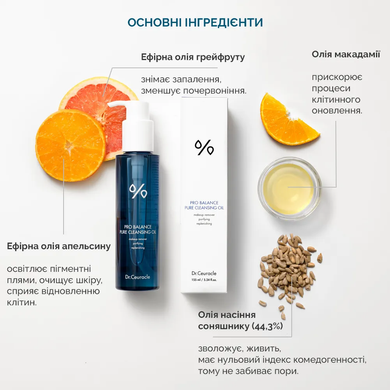 Dr.Ceuracle Pro Balance Pure Cleansing Oil (Очищуюча гідрофільна олійка з пробіотиками), 155 мл 8806133613924 фото