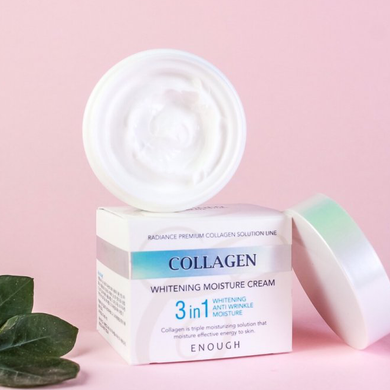 Крем для обличчя зволожувальний з колагеном, 3 в 1 Enough (Collagen Whitening Moisture Cream 3 in 1), 50 мл 8809480652165 фото