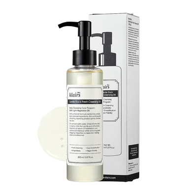 Dear, Klairs Gentle Black Fresh Cleansing Oil (Гідрофільна олія для делікатного очищення), 150 мл 8809572890994 фото