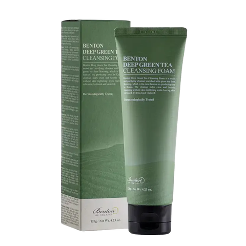 Benton Deep Green Tea Cleansing Foam (Очищаюча пінка для вмивання з екстрактом зеленого чаю), 120 г 8809566990846 фото