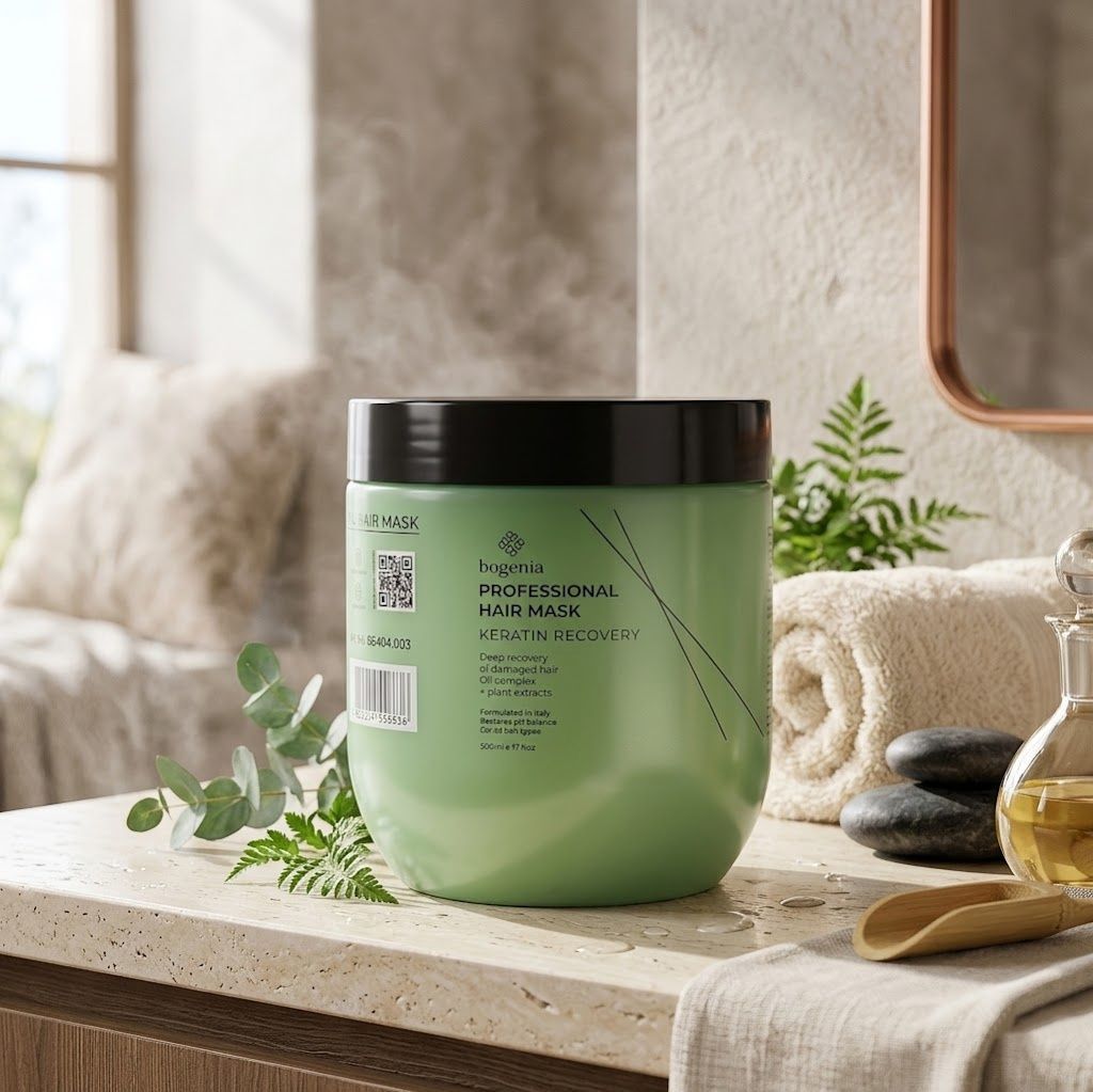 Bogenia Professional Hair Mask Keratin Recovery (Маска для волосся "Кератинове Відновлення"), 500 мл 4820249558836 фото