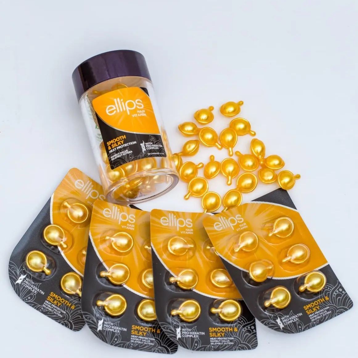 Ellips Hair Vitamin Smooth and Silky With Pro-Keratin Complex (Вітаміни для волосся "Бездоганний шовк"), 1 шт 8993417200472 фото