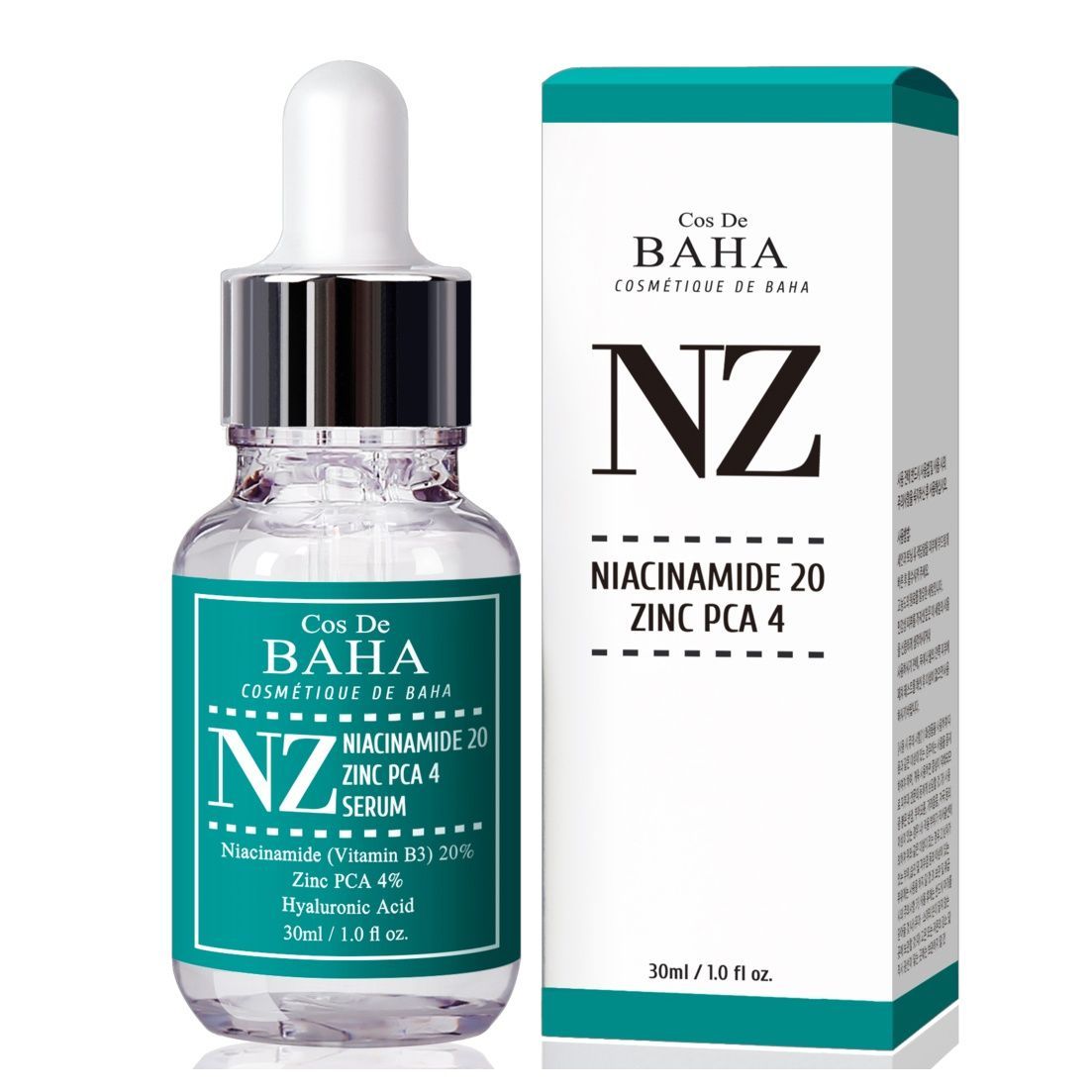 Cos De Baha Niacinamide 20% + Zinc 4% Serum (Сироватка для обличчя з ніацинамідом і цинком), 30 мл 8809240318409 фото