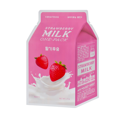 A'pieu Milk One Pack Strawberry Milk (Тканинна маска з молочним протеїном і полуницею), 21 г 8809747939855 фото