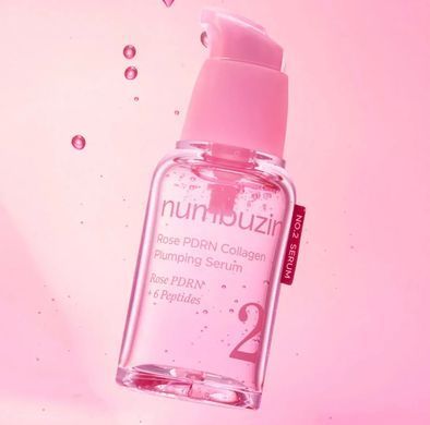 Numbuzin No.2 Rose PDRN Collagen Plumping Serum (Зволожуюча сироватка з пептидами), 30 мл 8809652589718 фото
