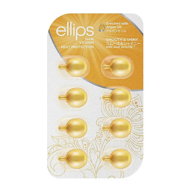 Ellips Hair Vitamin Smooth and Shiny With Aloe Vera Oil (Вітаміни для волосся "Розкішне сяйво" з олією алое вера, набір), 8 шт 8993417200014 фото