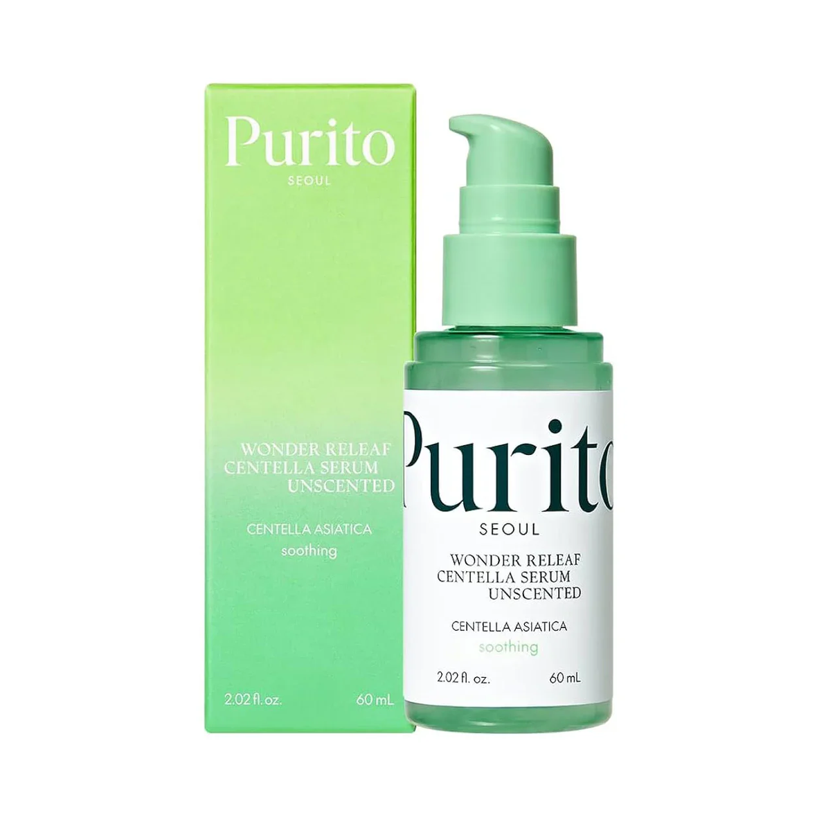 Purito Seoul Wonder Releaf Centella Serum Unscented (Заспокійлива сироватка з центеллою без ефірних олій), 60 мл 8809563100316 фото