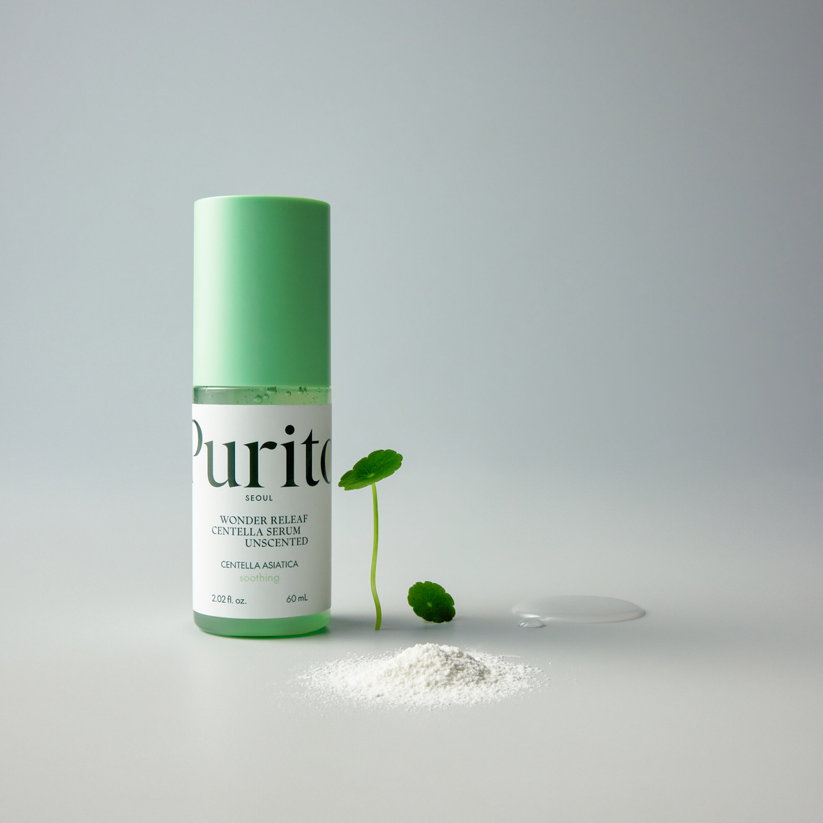 Purito Seoul Wonder Releaf Centella Serum Unscented (Заспокійлива сироватка з центеллою без ефірних олій), 60 мл 8809563100316 фото