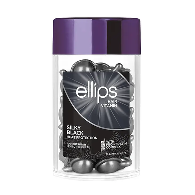 Ellips Hair Vitamin Silky Black (Вітаміни для волосся Шовкова Ніч з Про-кератиновим комплексом), 1 шт 8993417200489 фото