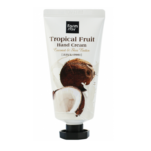 FarmStay Tropical Fruit Hand Cream Coconut & Shea Butter (Крем для рук з екстрактом кокоса), 50 мл 8809638300405 фото