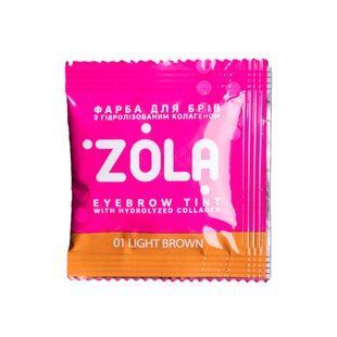 ZOLA Eyebrow Tint With Collagen 01 Light Brown (Фарба для брів в саше з колагеном), 5 мл 4820227160440 фото