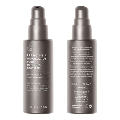 Allies of Skin Prebiotics and Niacinamide Pore Refining Booster (Антиоксидантний бустер з ніацинамідом), 50 мл 8885014070698 фото