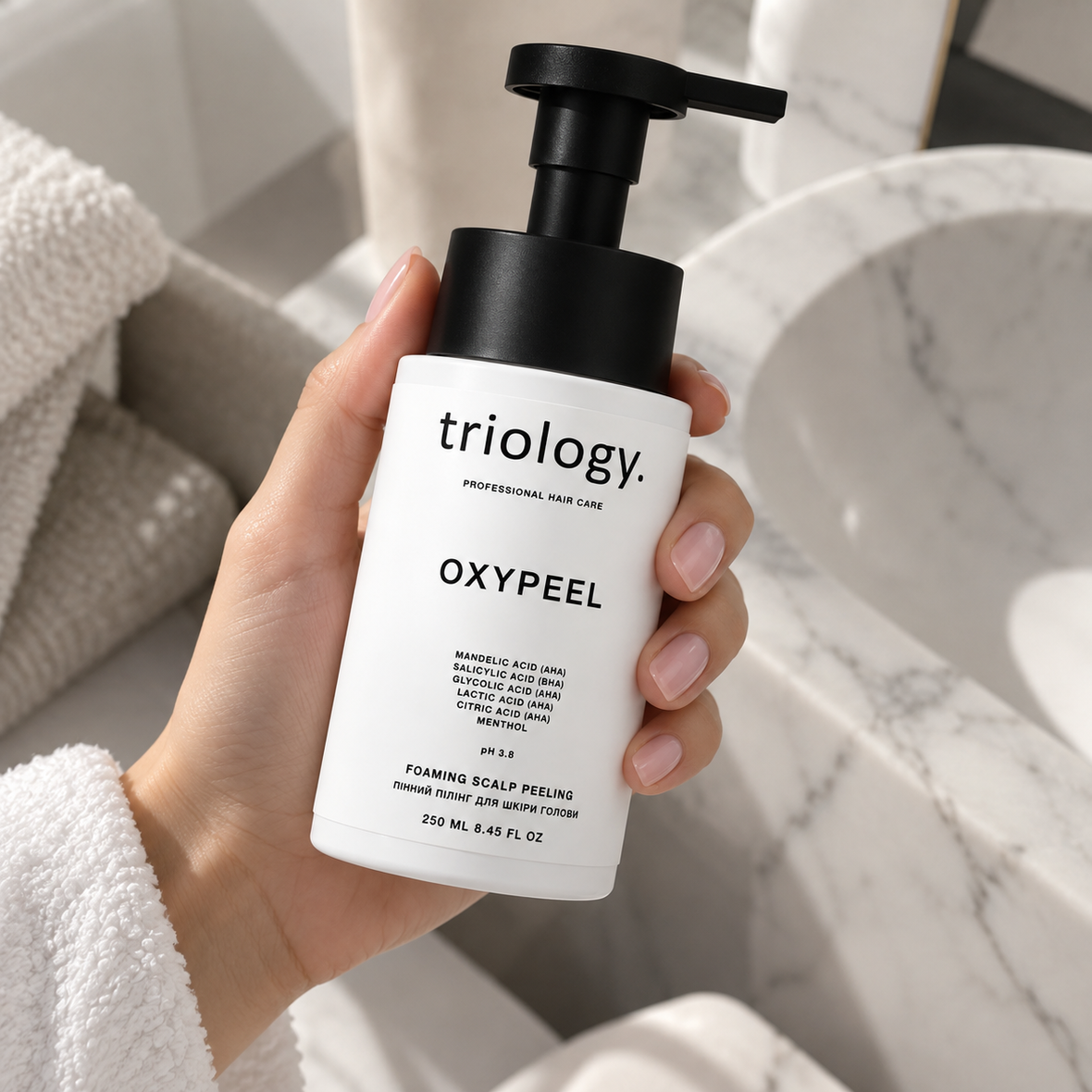 Triology Oxypeel Foaming Scalp Peeling (Пінний пілінг для шкіри голови), 250 мл 4823109705647 фото
