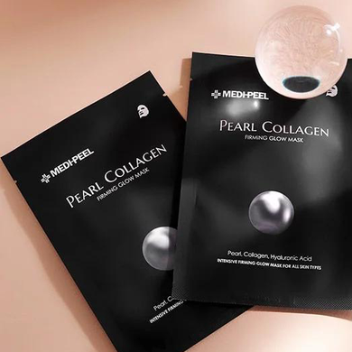 Medi-Peel Pearl Collagen Firming Glow Mask (Тканинна маска з перлами та колагеном), 25 мл 8809409345406 фото