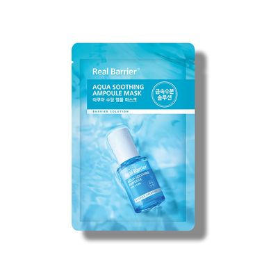 Real Barrier Aqua Soothing Ampoule Mask (Заспокійлива маска), 28 мл 8809723784387 фото