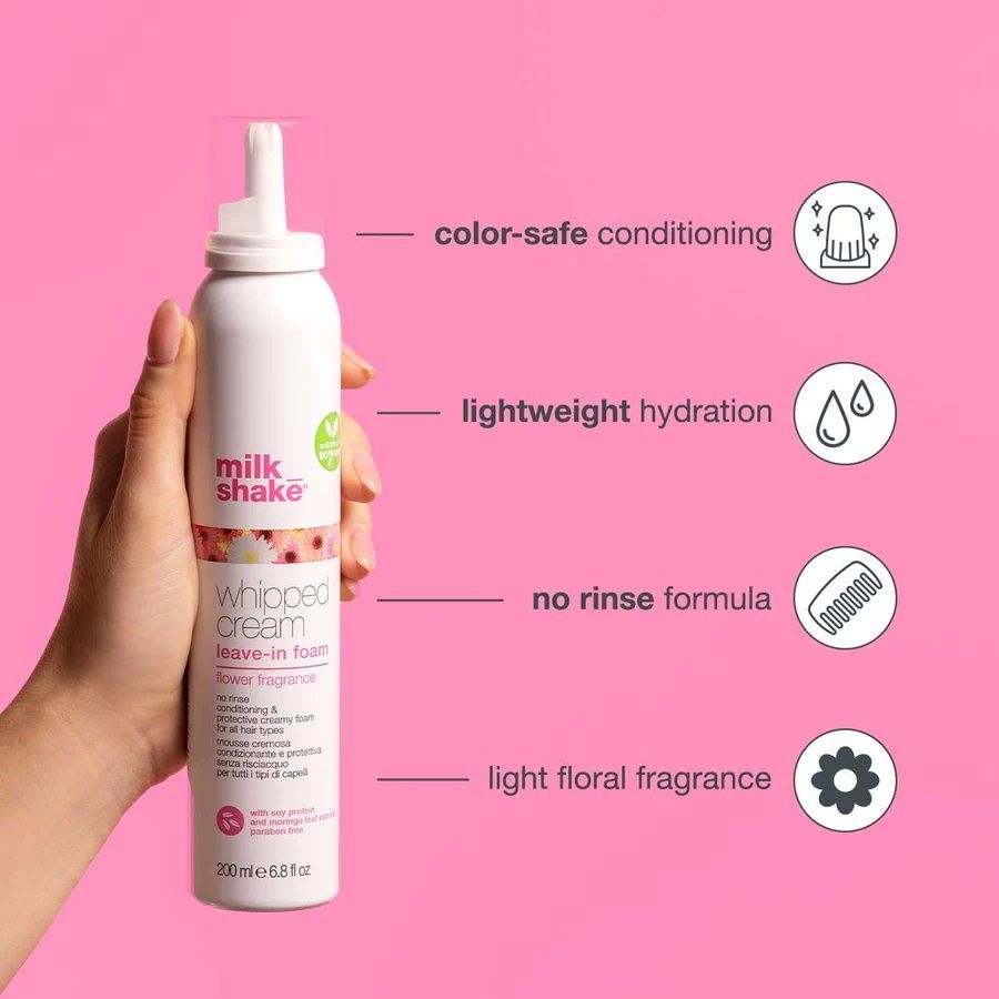 Milk Shake Whipped Cream Leave-in Foam Flower Fragrance (Крем-пінка незмивна для зволоження волосся), 200 мл 8032274175063 фото
