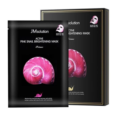 JMsolution Active Pink Snail Brightening Mask Prime (Тканинна маска з муцином равлика), 30 мл 8809505547629 фото