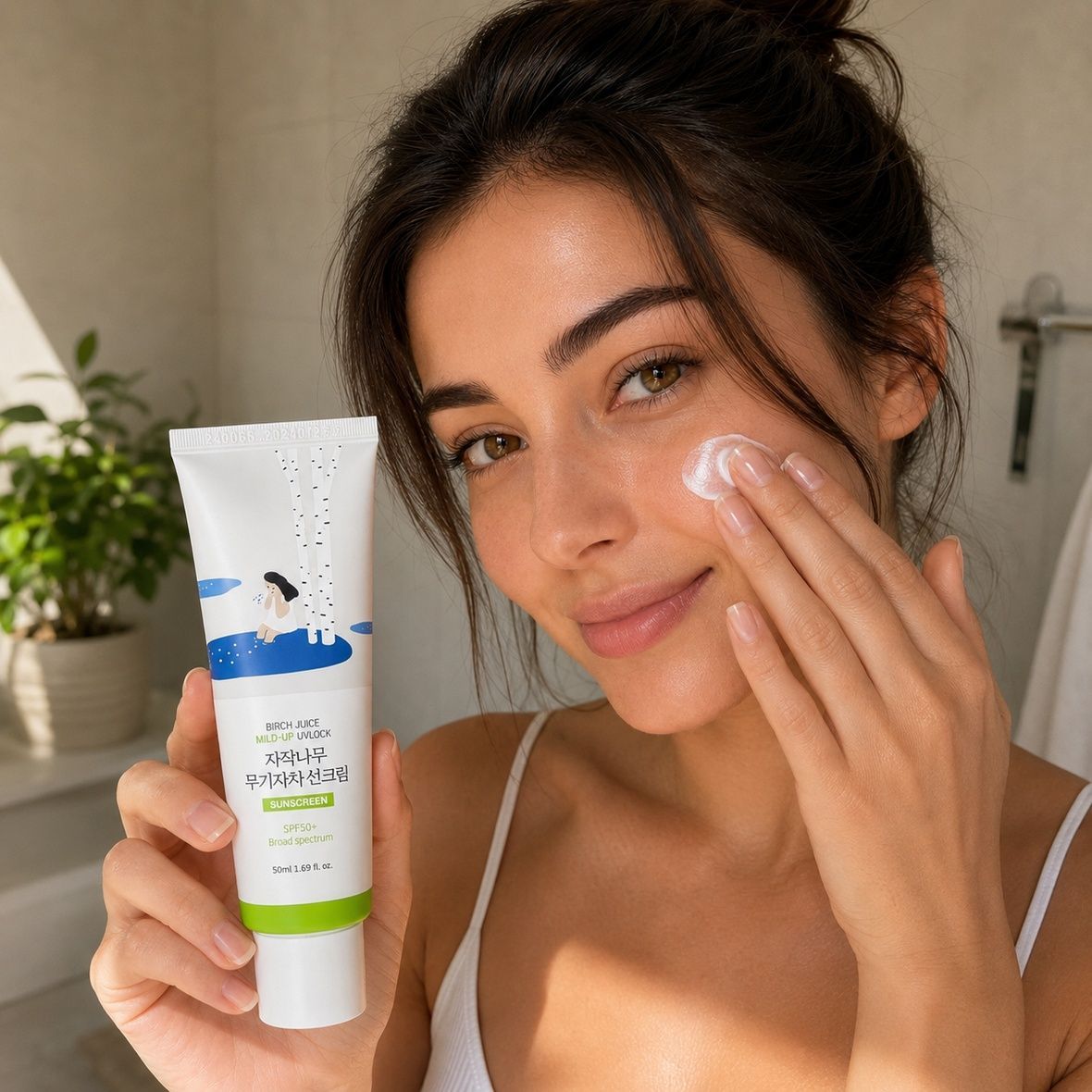 Round Lab Birch Juice Moisturizing Mild-Up Sunscreen SPF 50 (Сонцезахисний крем з березовим соком), 50 мл 8809782558523 фото