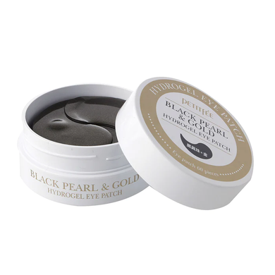 Petitfee Black Pearl and Gold Hydrogel Eye Patch (Гідрогелеві патчі для очей з золотом і чорними перлами), 60 шт 8809239801820 фото