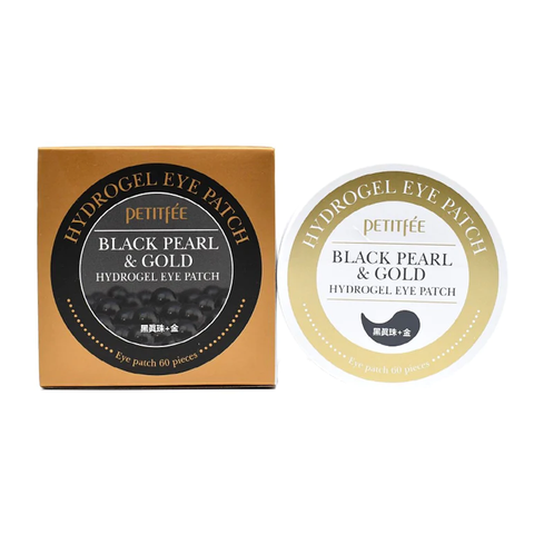 Petitfee Black Pearl and Gold Hydrogel Eye Patch (Гідрогелеві патчі для очей з золотом і чорними перлами), 60 шт 8809239801820 фото