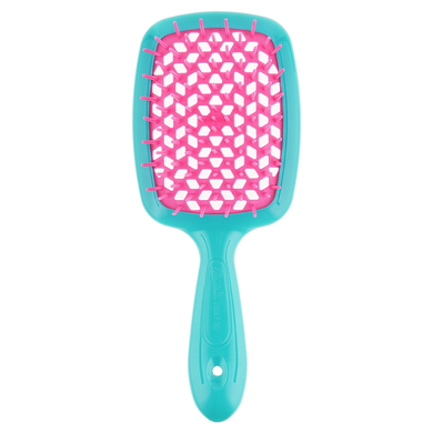 Гребінець для волосся бірюзовий з рожевим Janeke (Superbrush Original Turquoise With Pink), 1 шт 8006060612247 фото