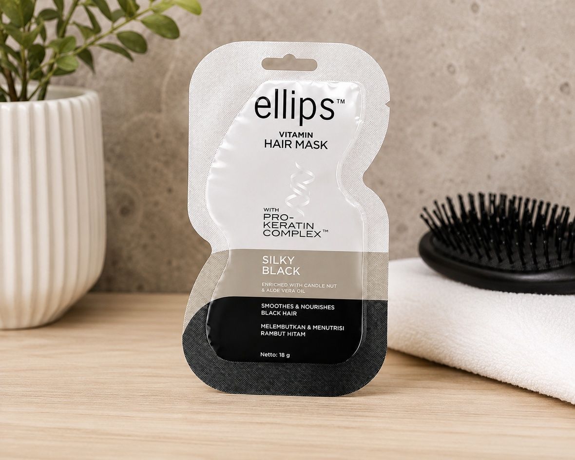 Ellips Silky Black Hair Mask (Маска для волосся "Ніч шовкова" з PRO-кератиновим комплексом), 18 г 8993417489976 фото