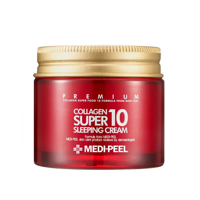 Medi-Peel Collagen Super 10 Sleeping Cream (Нічний крем для обличчя з колагеном), 70 мл 8809409342382 фото