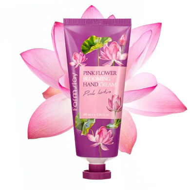 Крем для рук з екстрактом лотоса Farm Stay (Pink Flower Blooming Hand Cream Pink Lotus), 100 мл 8809338560147 фото