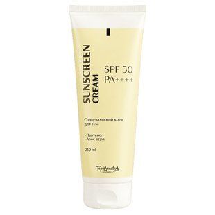 Top Beauty Sunscreen Cream SPF 50 (Крем для тіла сонцезахисний з алое вера та пантенолом), 250 мл 4820169187178 фото