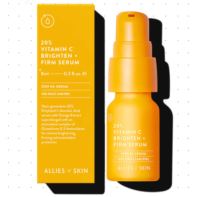 Allies of Skin 20% Vitamin C Brighten + Firm Serum (Сироватка для обличчя з вітаміном С), 8 мл 8885014071510 фото