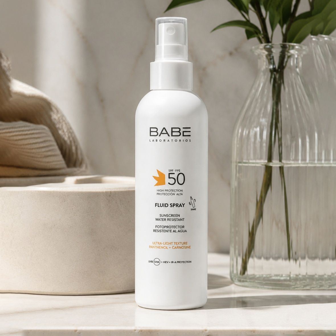 BABE Laboratorios Water-Resistant Sun Protection Body Fluid Spray (Сонцезахисний водостійкий флюїд-спрей для тіла SPF 50), 200 мл 8436571632586 фото