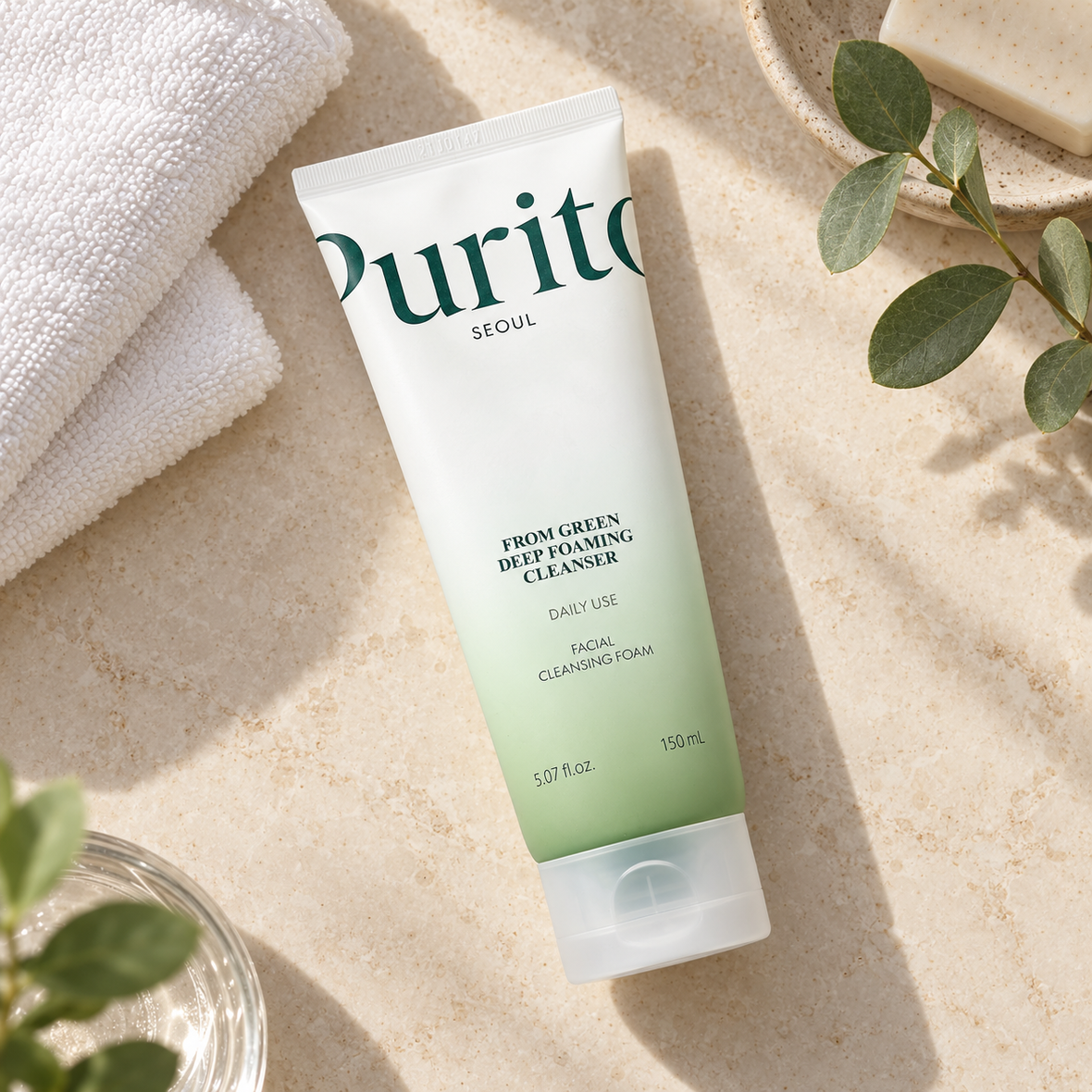 Purito Seoul From Green Deep Foaming Cleanser (Пінка для вмивання із зеленим чаєм), 150 мл 8809563102686 фото