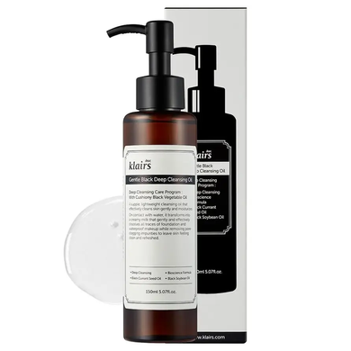 Dear, Klairs Gentle Black Deep Cleansing Oil (Гідрофільна олія для глибокого очищення), 150 мл 8809115025937 фото