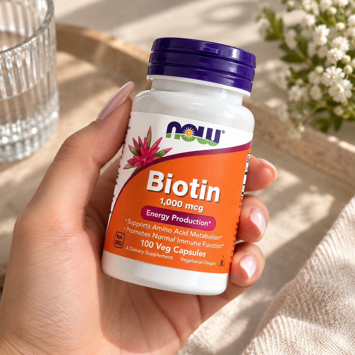 Now Foods Biotin (Дієтична добавка біотин 1000 мкг), 100 шт 733739004697 фото