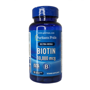 Puritan's Pride Biotin 10000 mcg (Біотин), 50 шт 025077514632 фото