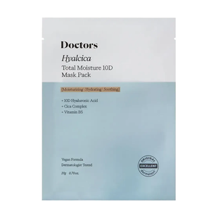 Doctors Hyalcica Total Moisture 10 D Mask Pack (Тканинна маска з 10 формами гіалуронової кислоти та центелою), 23 мл 8809496205539 фото
