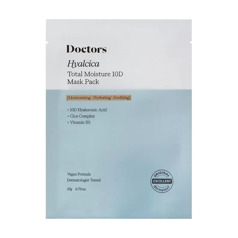 Doctors Hyalcica Total Moisture 10 D Mask Pack (Тканинна маска з 10 формами гіалуронової кислоти та центелою), 23 мл 8809496205539 фото