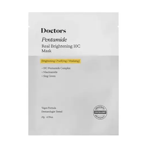 Doctors Pentamide Real Brightening 10C Mask (Тканинна маска для освітлення та рівного тону шкіри), 20 мл 8809639178058 фото