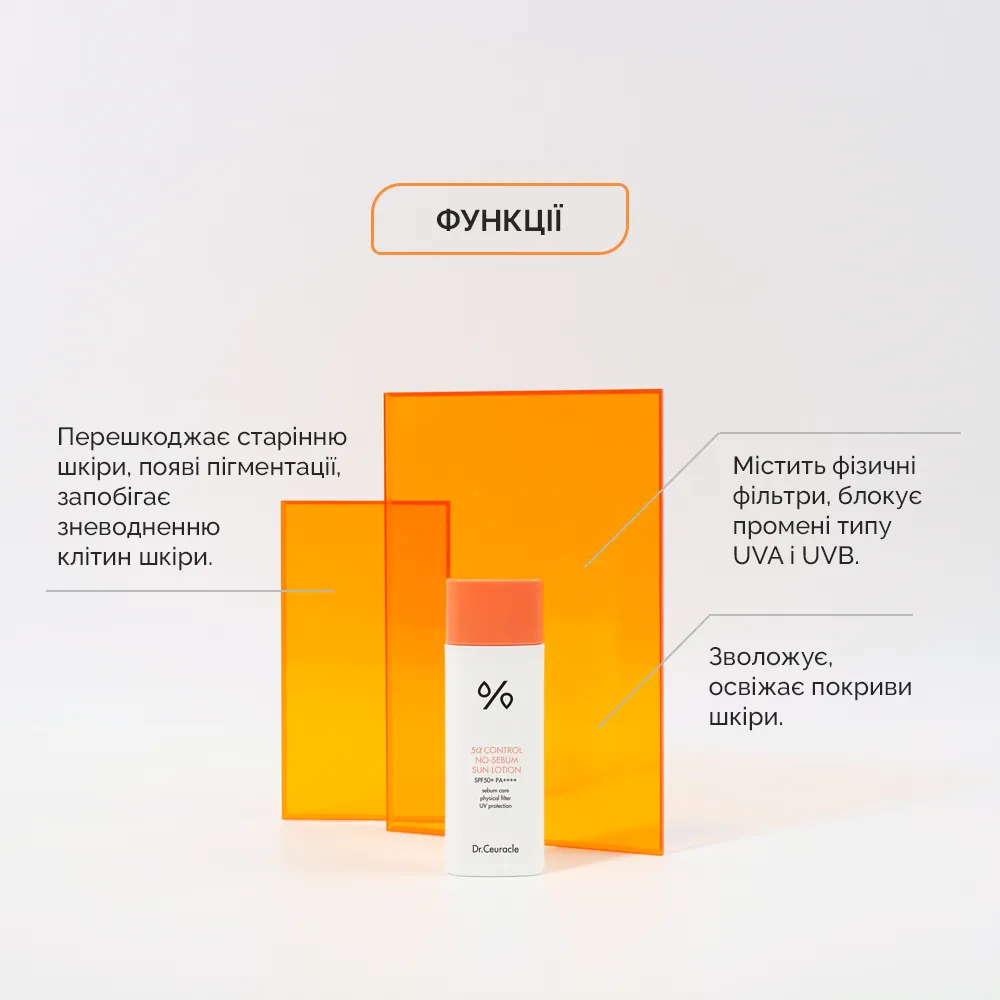 Dr.Ceuracle 5&alpha; Control No Sebum Sun Lotion (Себорегулюючий сонцезахисний лосьйон "5-альфа контроль" SPF 50+), 50 мл 8806133614860 фото